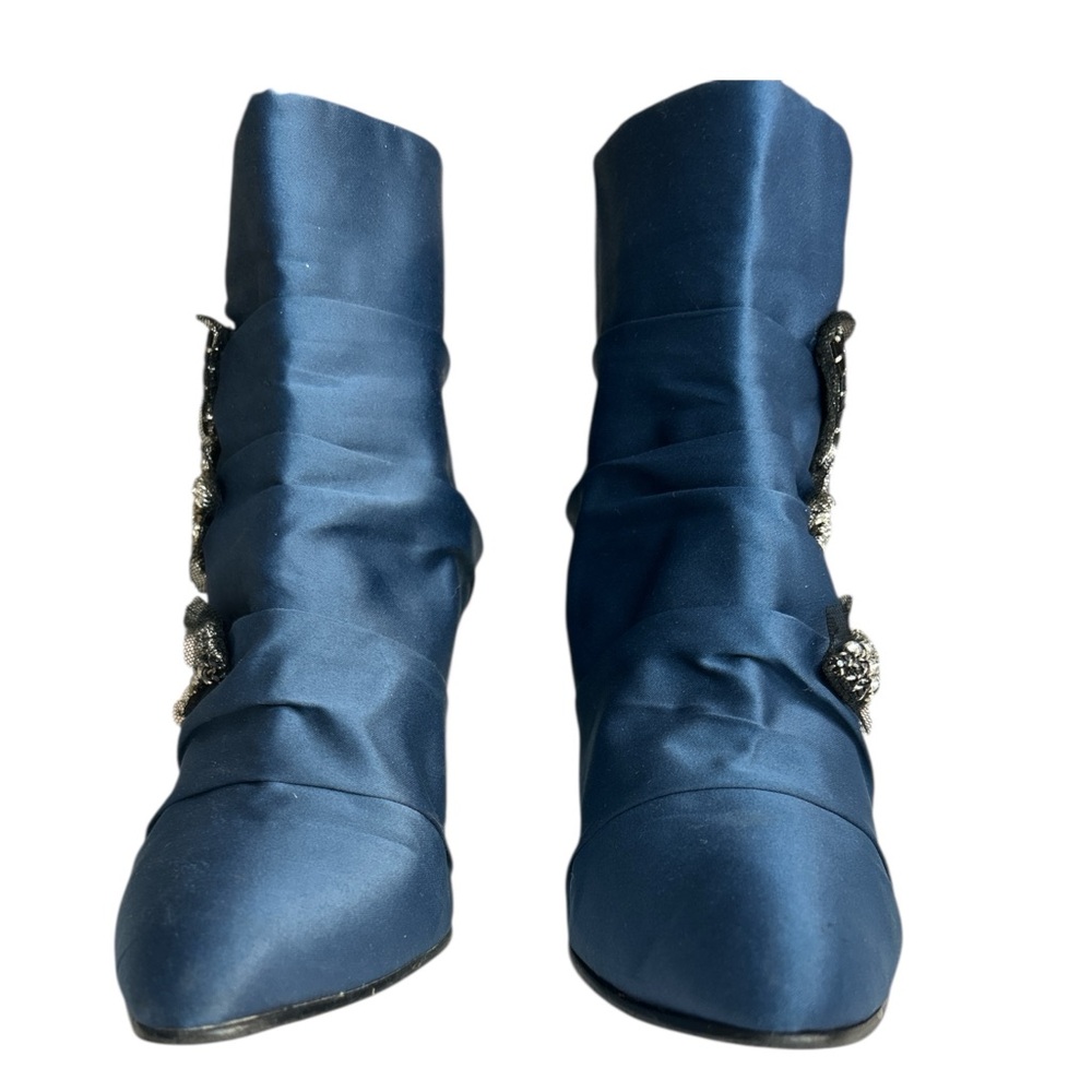 ZARA Bejewelled Satin Ankle Boots - Picture 5 of 5